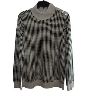 Calvin Klein‎ Sweater Grey/Black Patterned Tunic Mock Neck in Size M  NWT